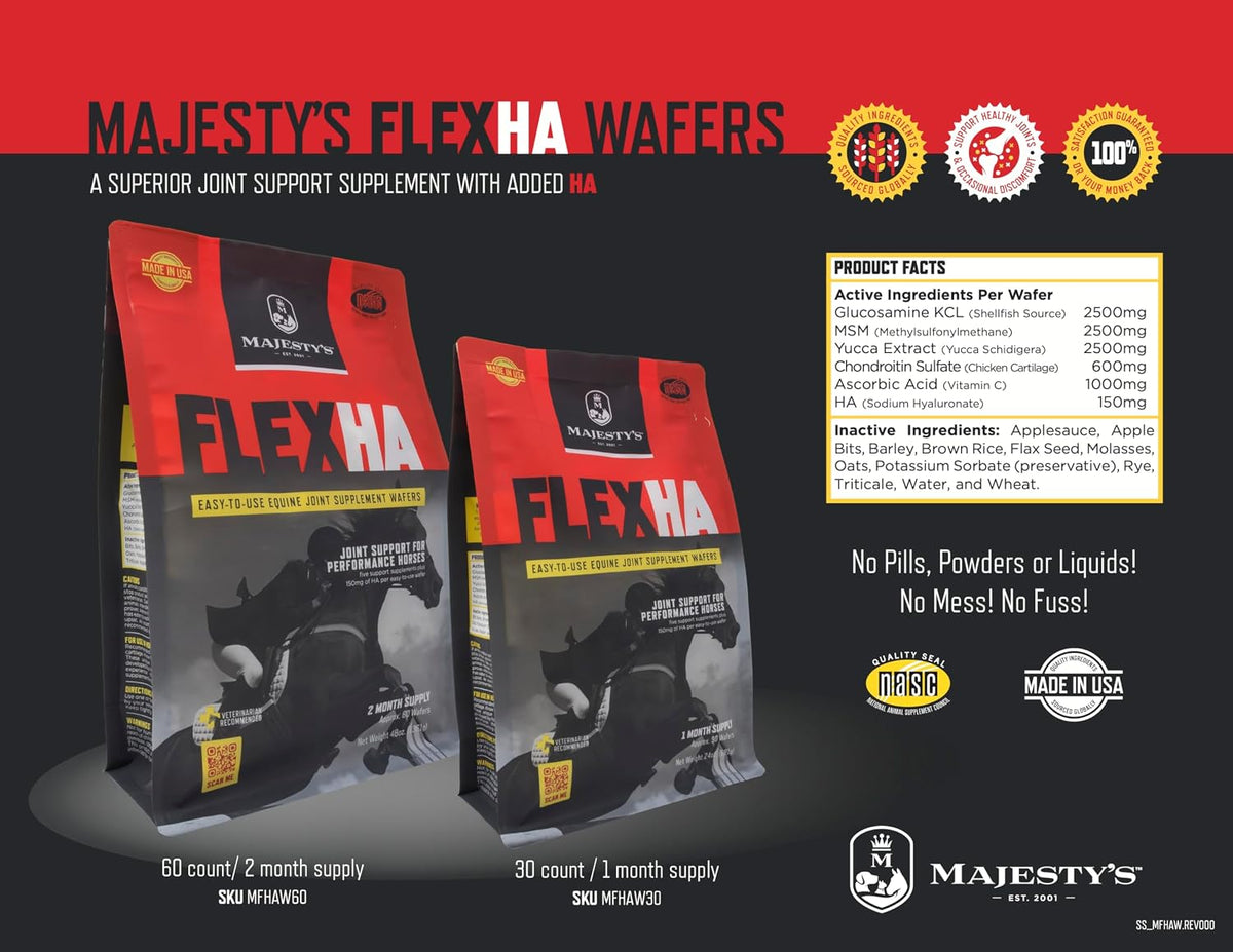 majesty's flex ha wafers - superior performance horse/equine, close-up detail