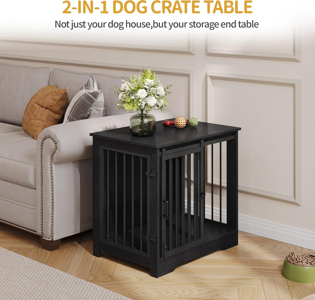 hzuaneri 27.2 in s dog crate furniture indoor shown in use