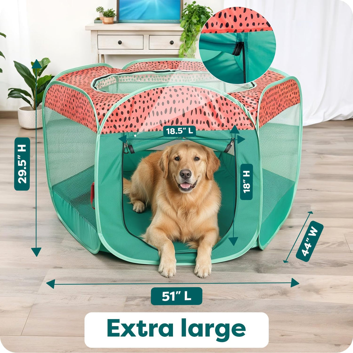 furhaven soft-sided dog & cat playpen, portable foldable, close-up detail