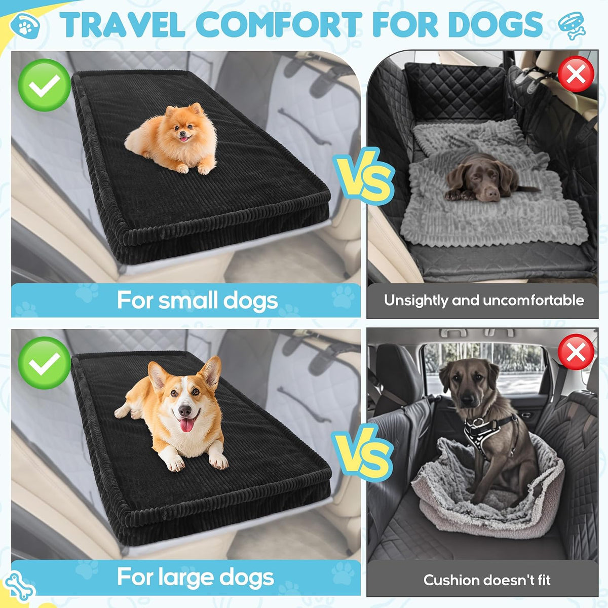 loiion dog car bed, non-slip backseat extender pet on a desk or shelf