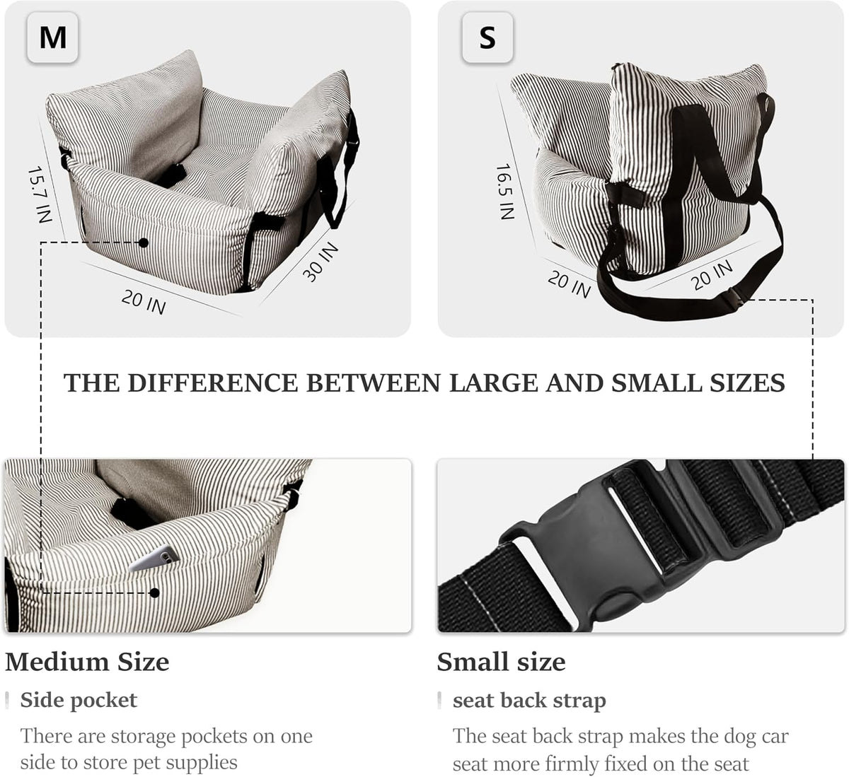 johnear dog car seat for small pets up, close-up detail