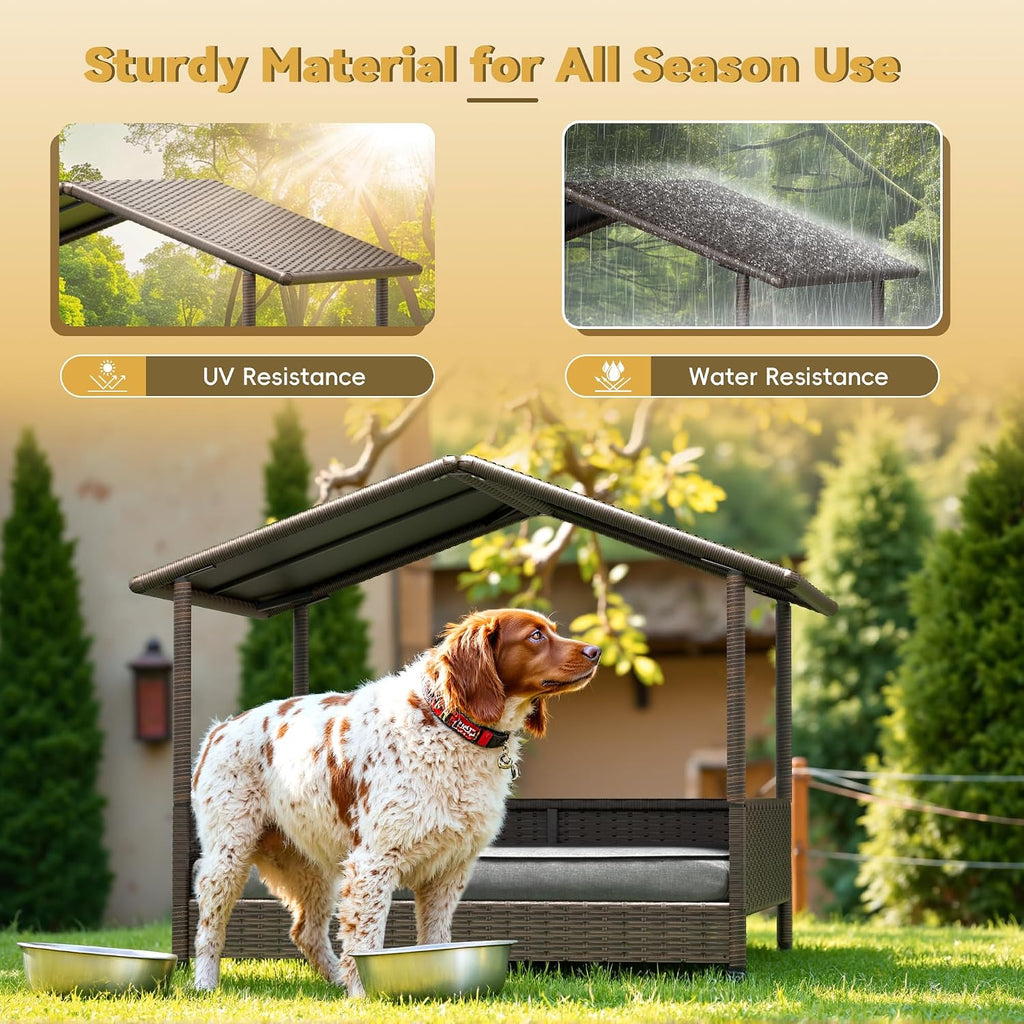 greesum wicker elevated dog house for small &, package contents