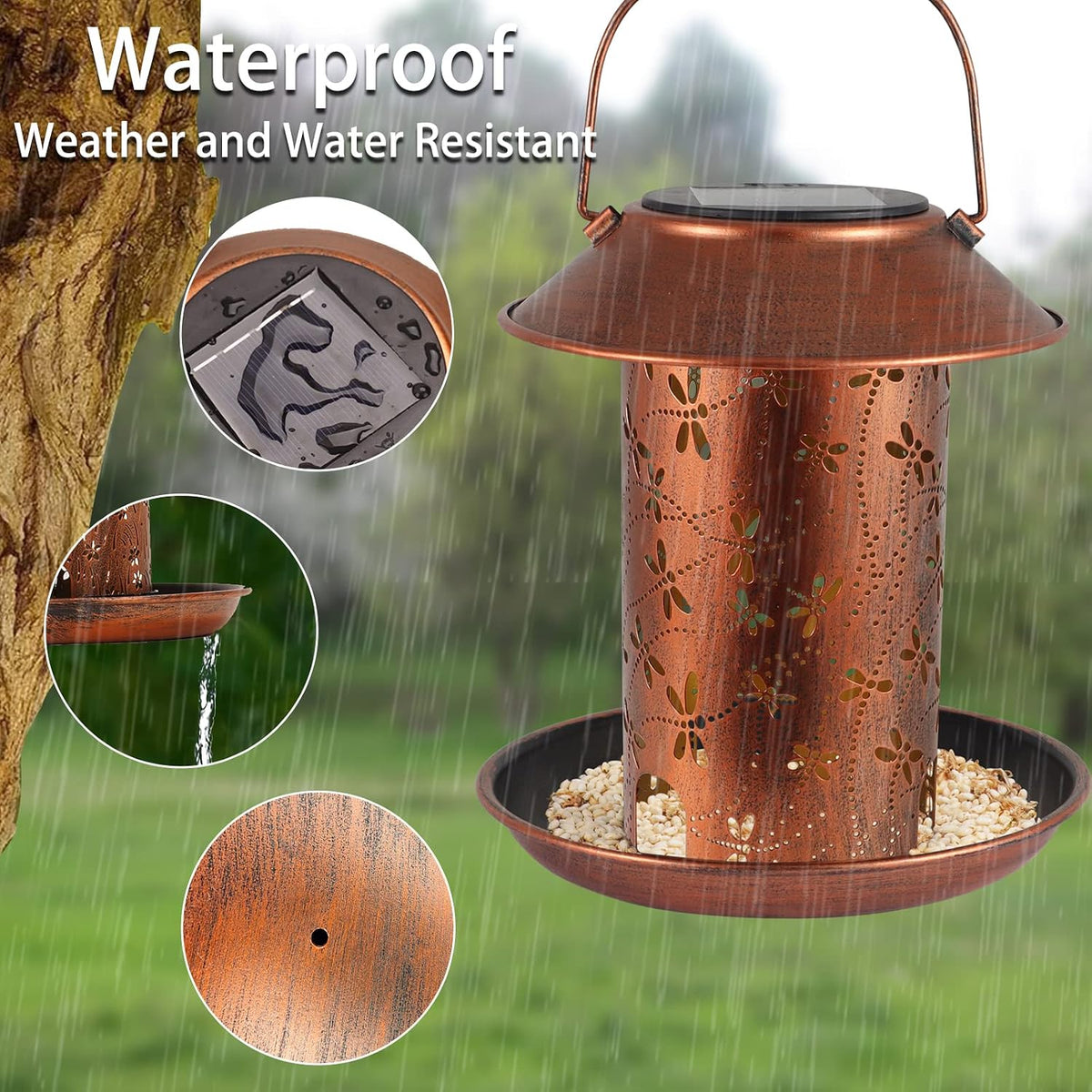bird feeders for outdoors dragonfly solar lanterns outdoor showing dimensions