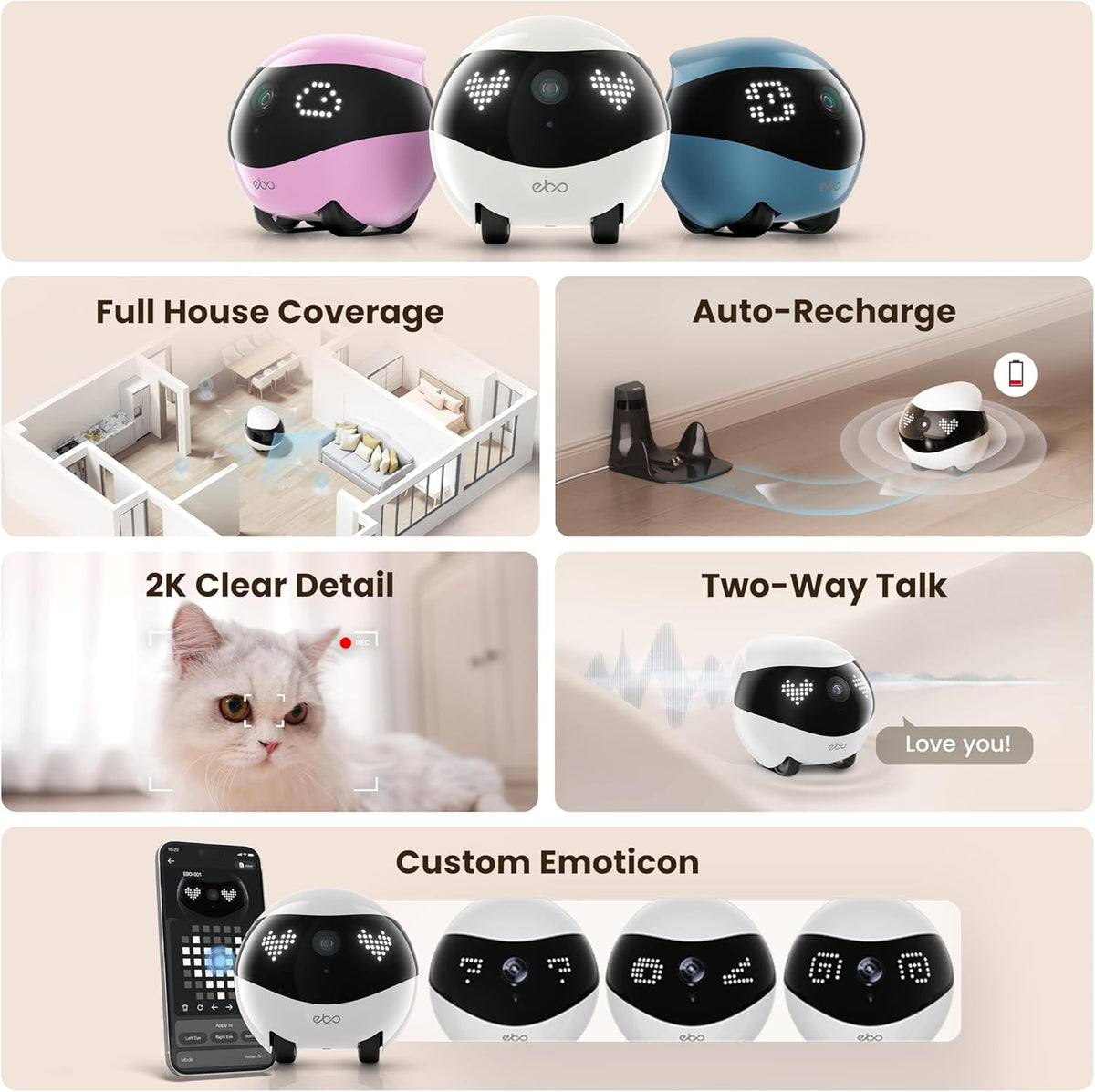enabot ebo air 2 mobile pet camera robot: shown in use