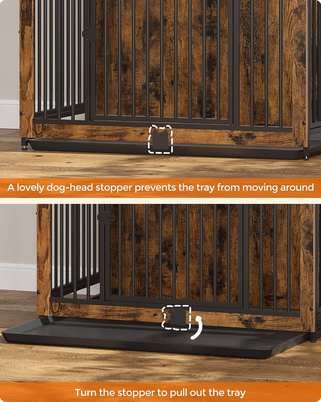 feandrea 38" dog crate furniture, heavy-duty dog kennel, package contents