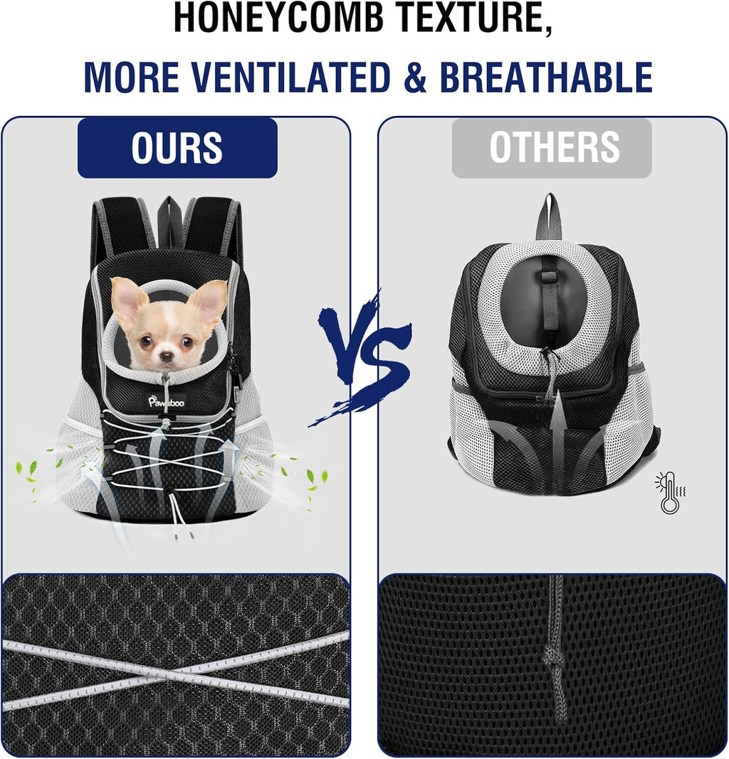 pawaboo pet dog front carrier backpack,ventilated mesh puppy, close-up detail