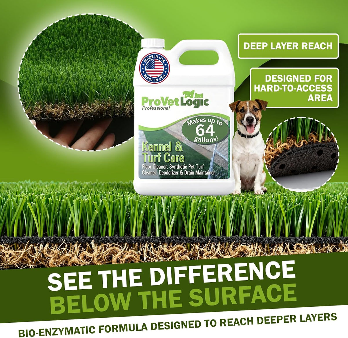 provetlogic kennel & turf care (4 pack), side view