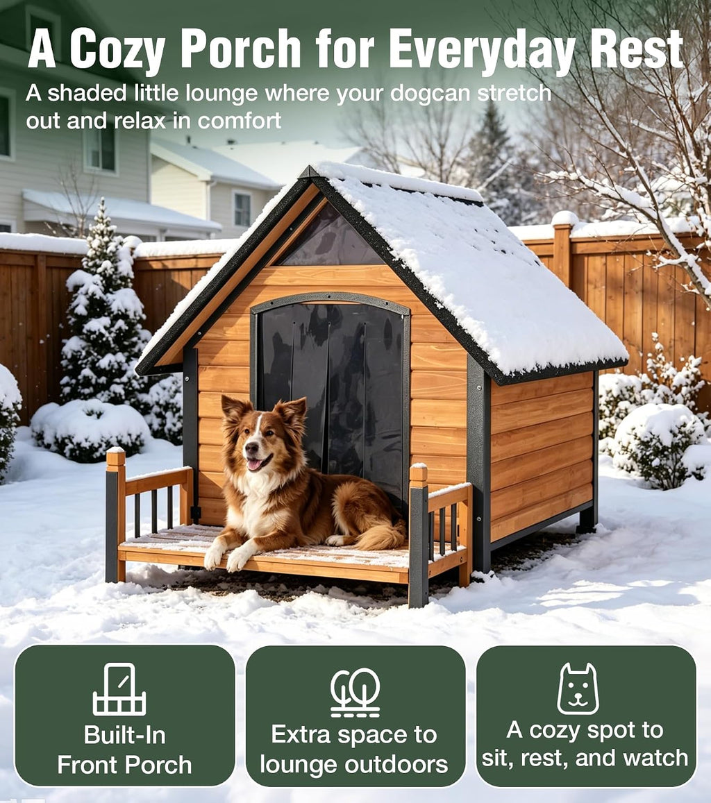 extra large heated dog house outdoor with iron, view 9