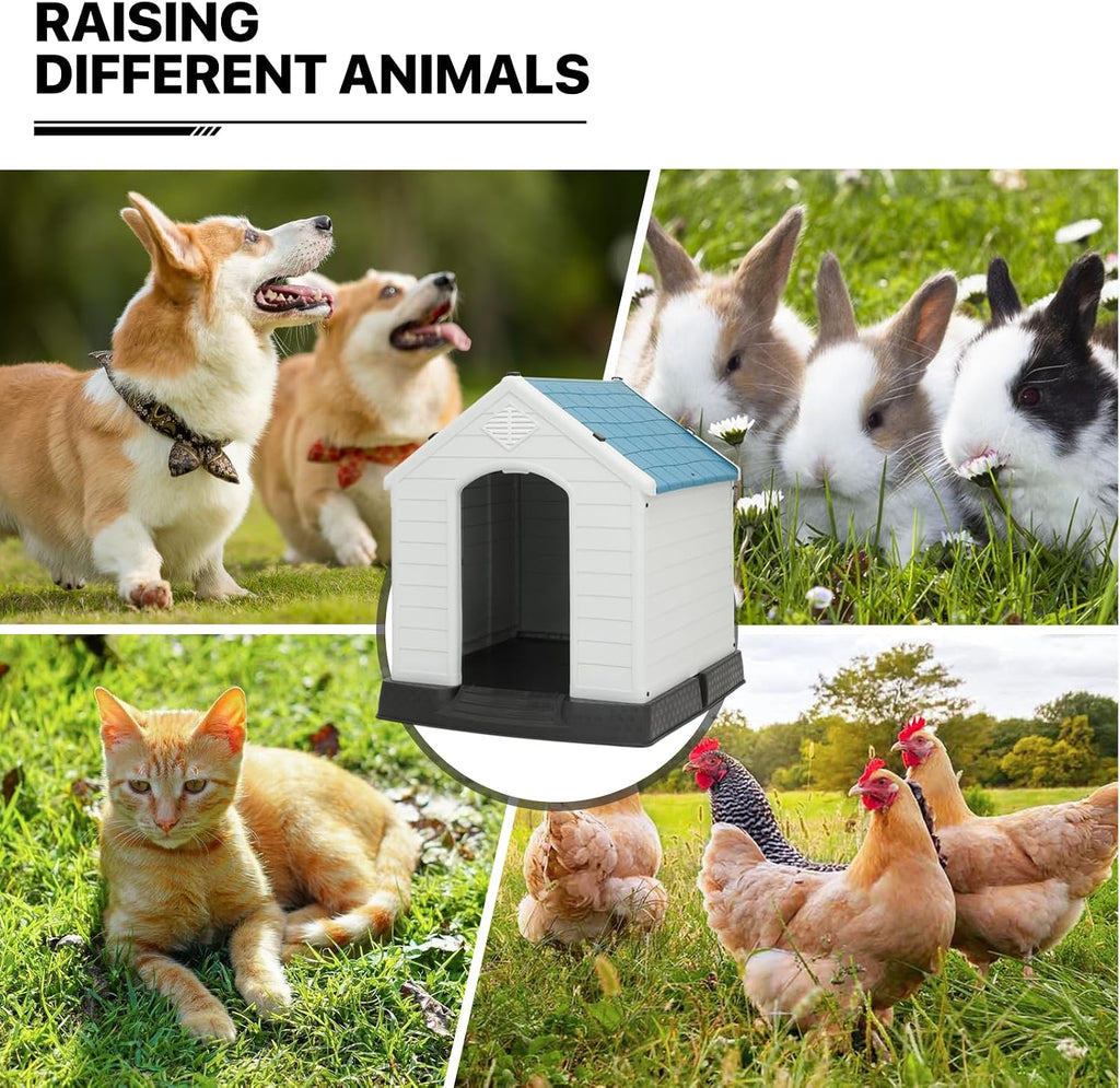 monibloom 32.5 inch insulated dog house for small, front angle view