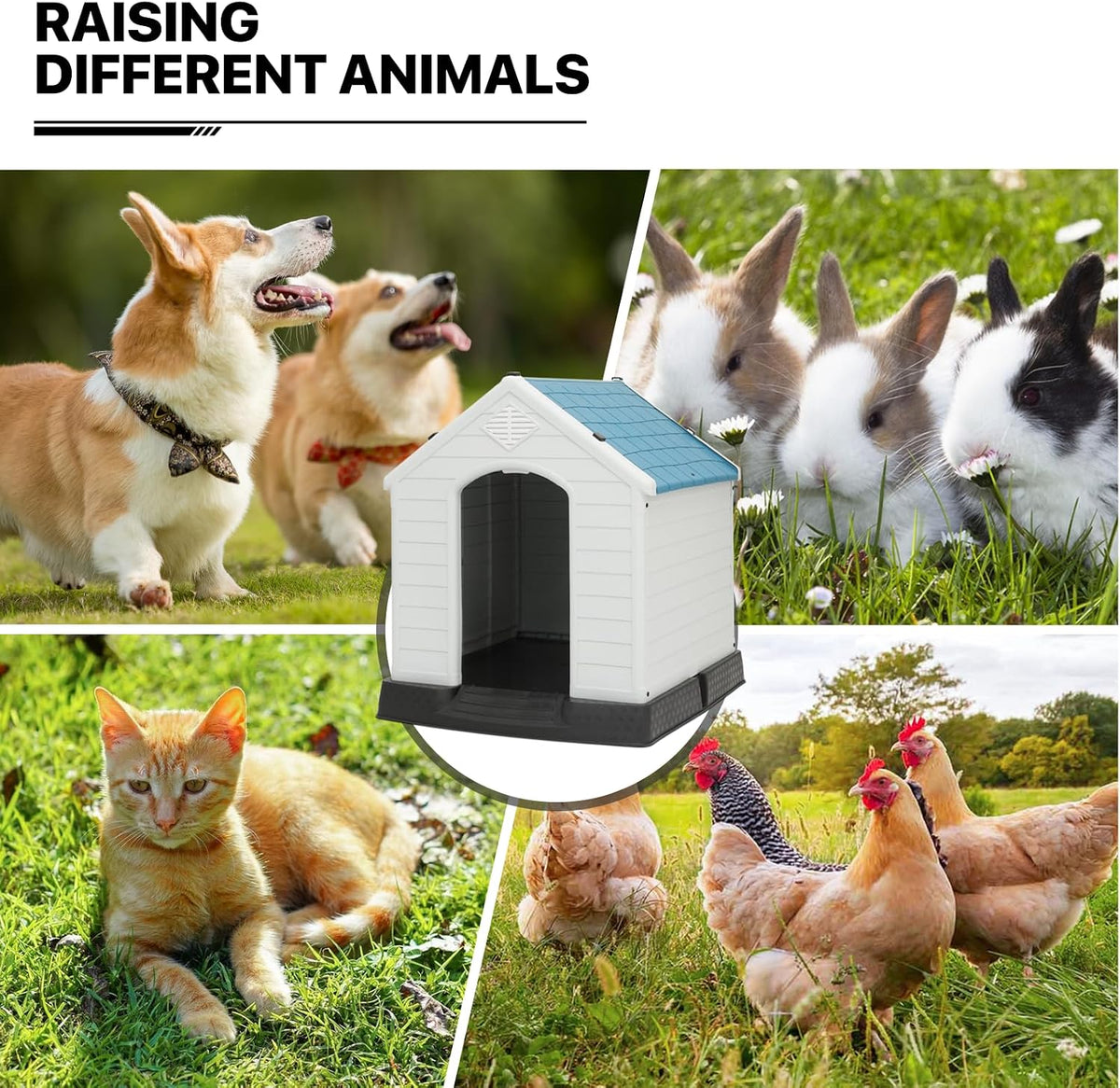 monibloom 32.5 inch insulated dog house for small, front angle view