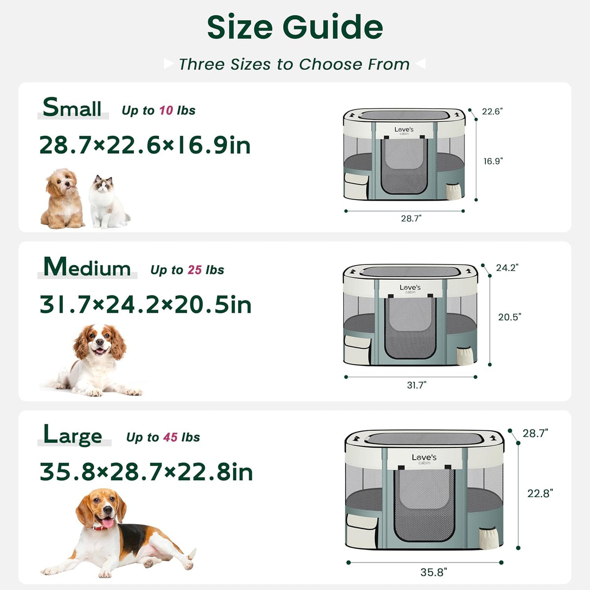 love's cabin pet puppy dog playpen, medium dog shown in use