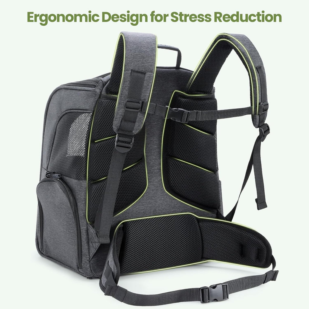 pecute ergonomic cat backpack, 30% effort-saving breathable pet, front angle view