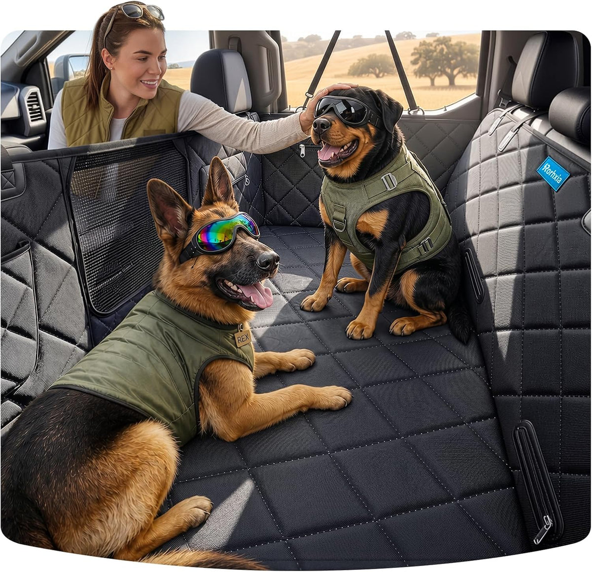 rorhxia heavy-duty dog car seat cover for back, main product view