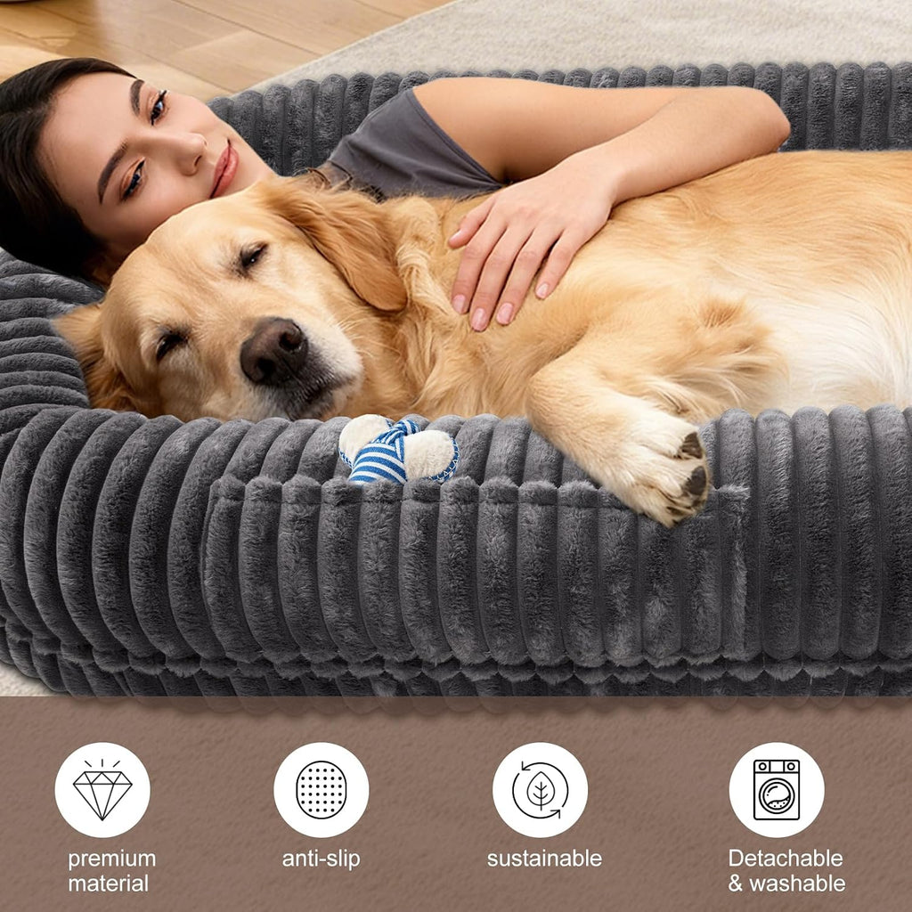 human dog bed for adult,large human size dog showing dimensions