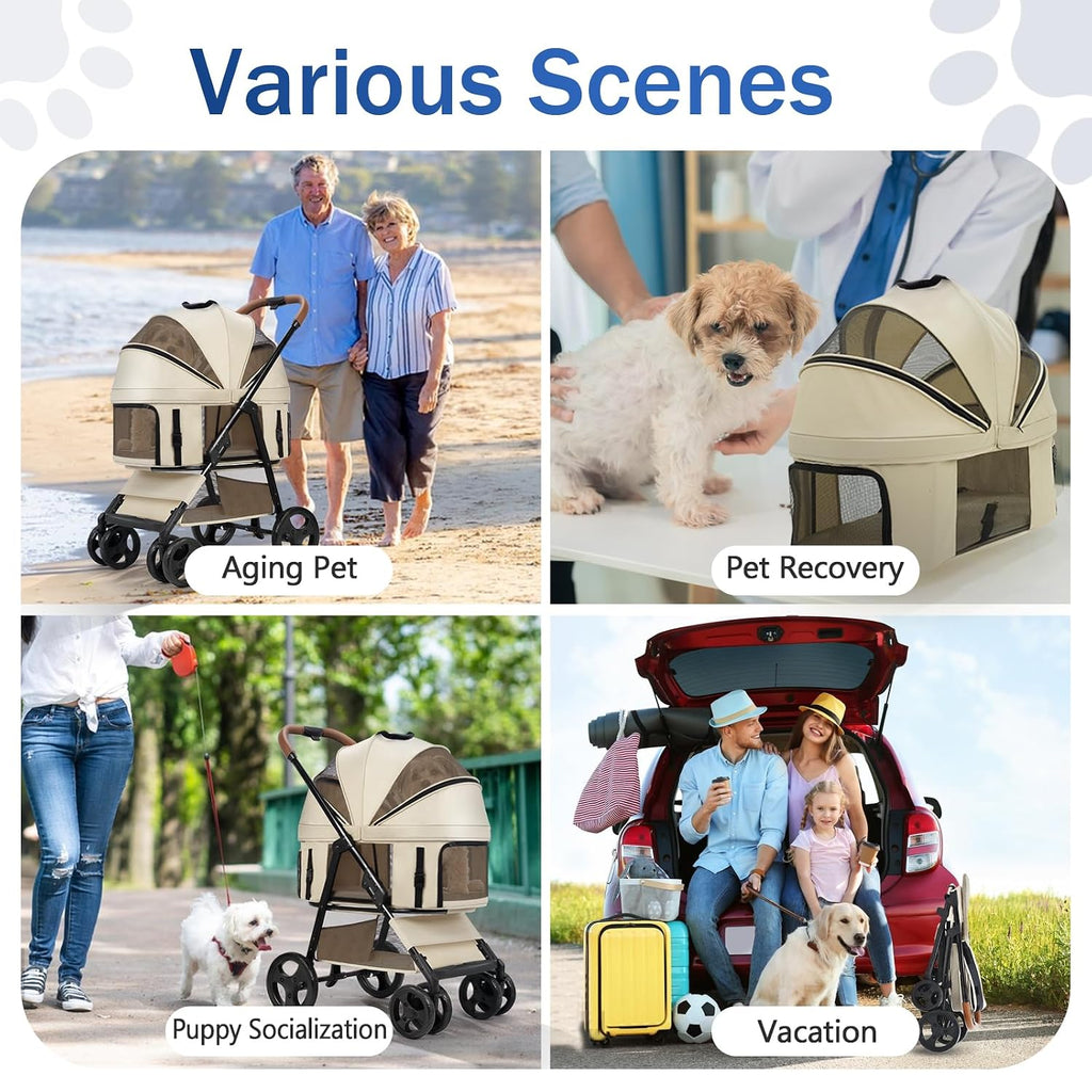 4 wheels pet stroller for small/medium dogs and, view 9