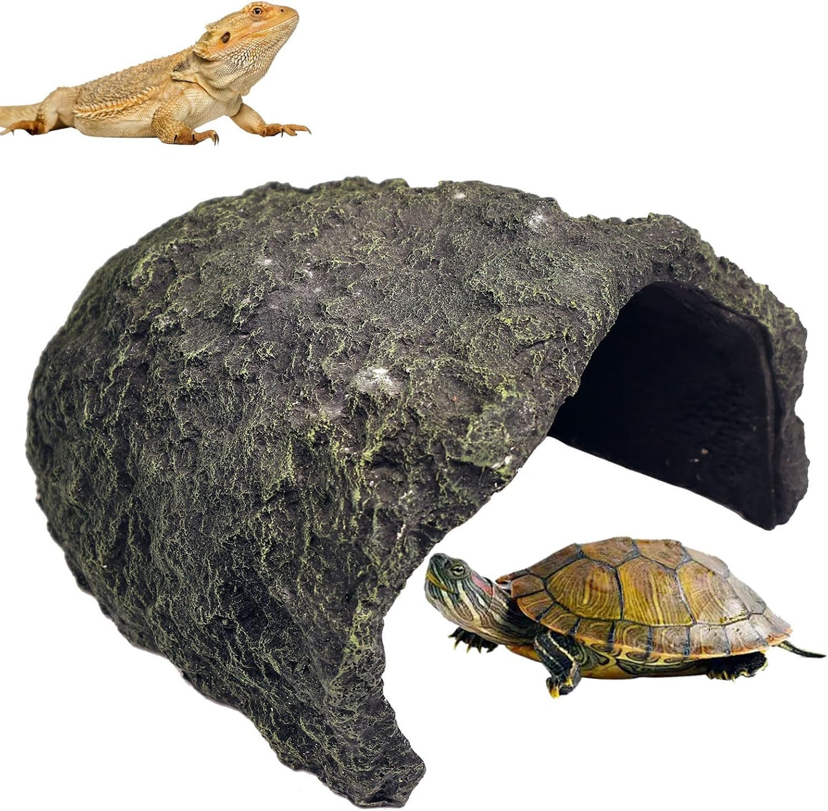 extra large rock reptile hide,tortoise hideout cave, resin, main product view