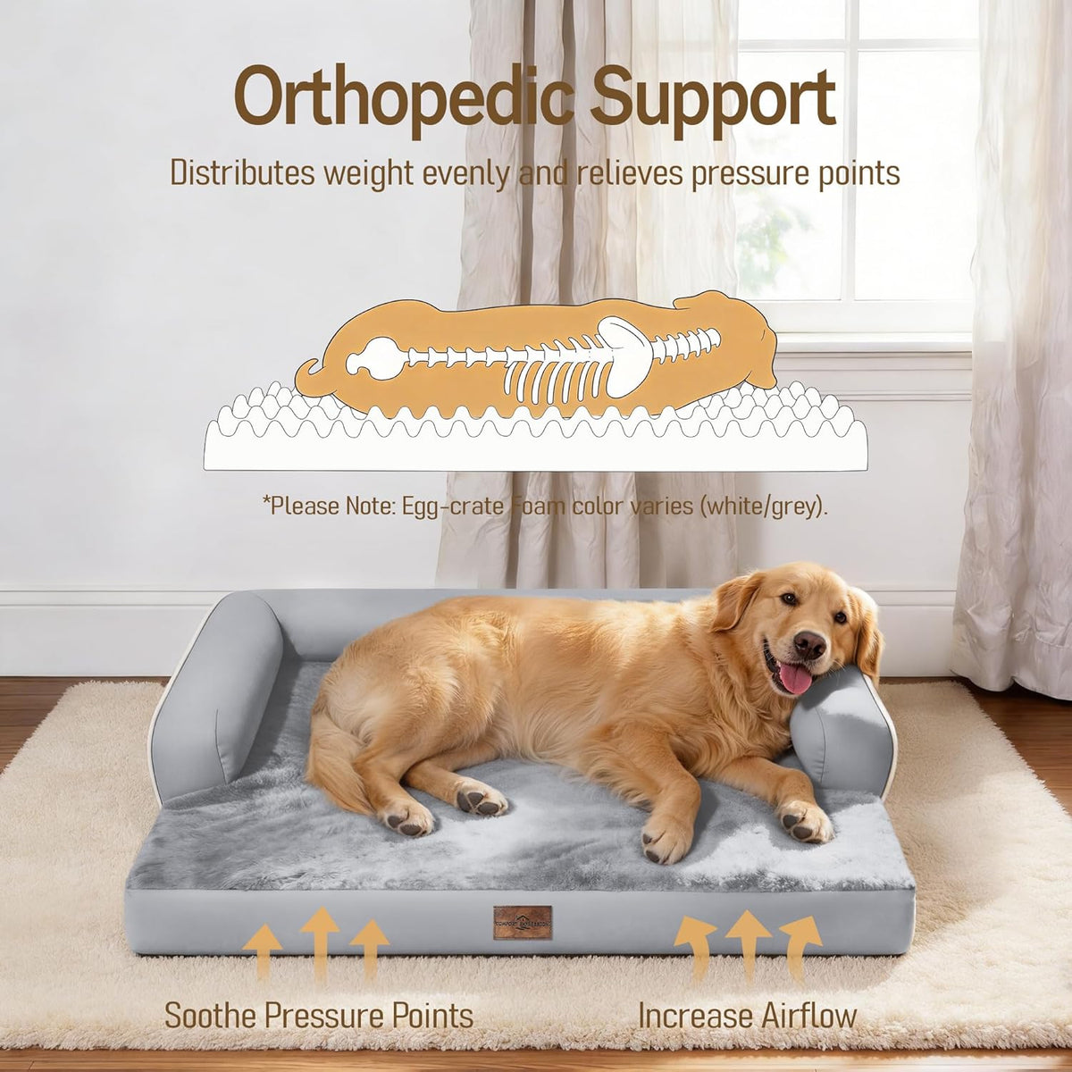 comfort expression orthopedic xl dog bed for large shown in use