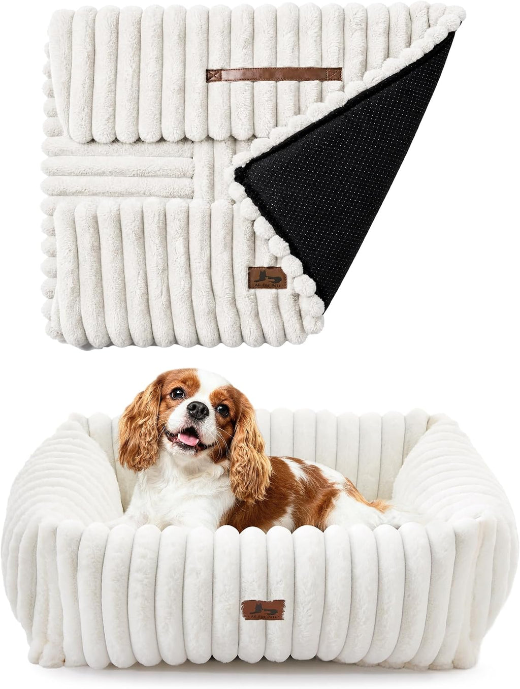 washable dog bed for small medium dogs, rectangle, main product view