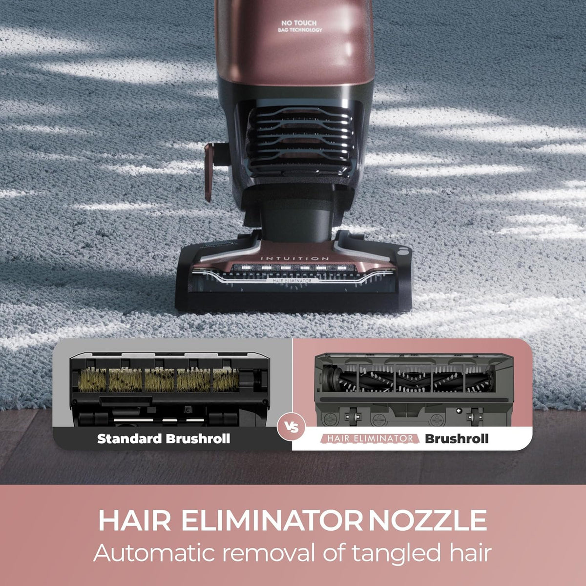 kenmore intuition bagged upright vacuum with hair eliminator, close-up detail