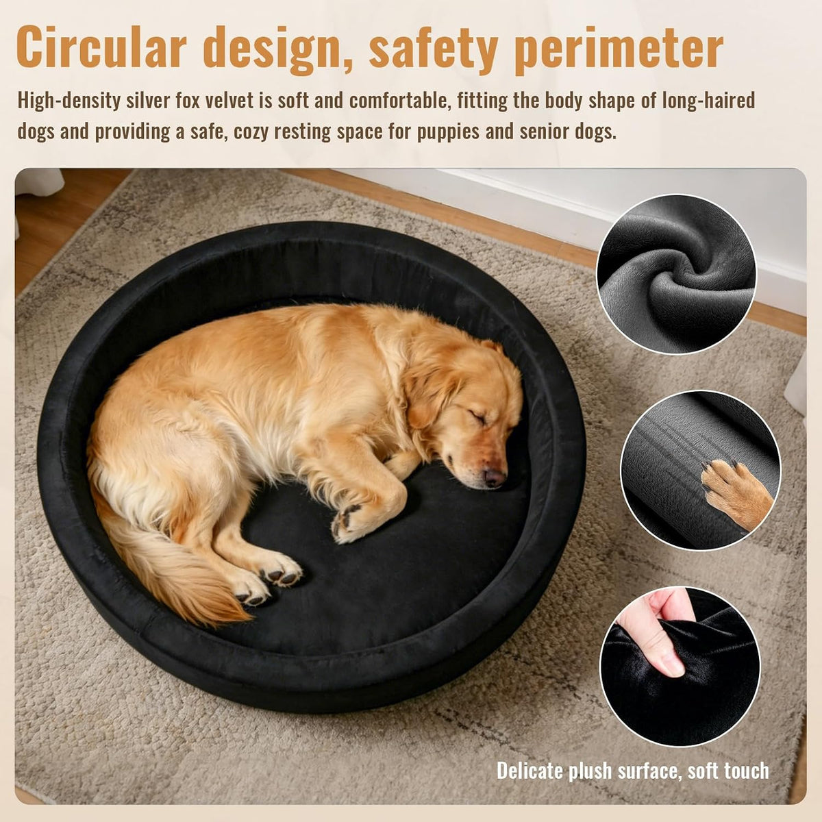 39 inch round dog bed ball pit, indoor shown in use