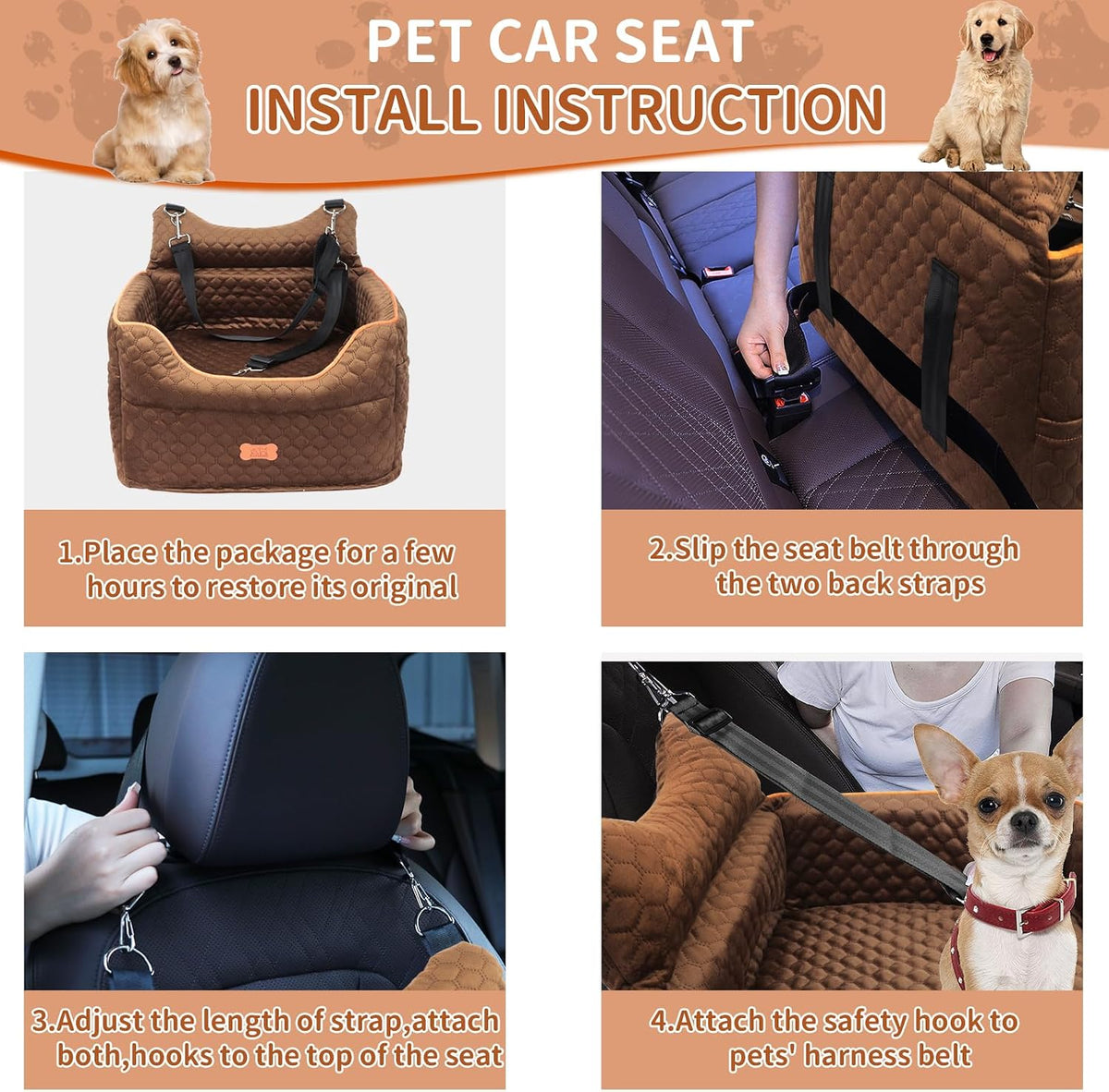 dog car seat for small dogs up to showing dimensions