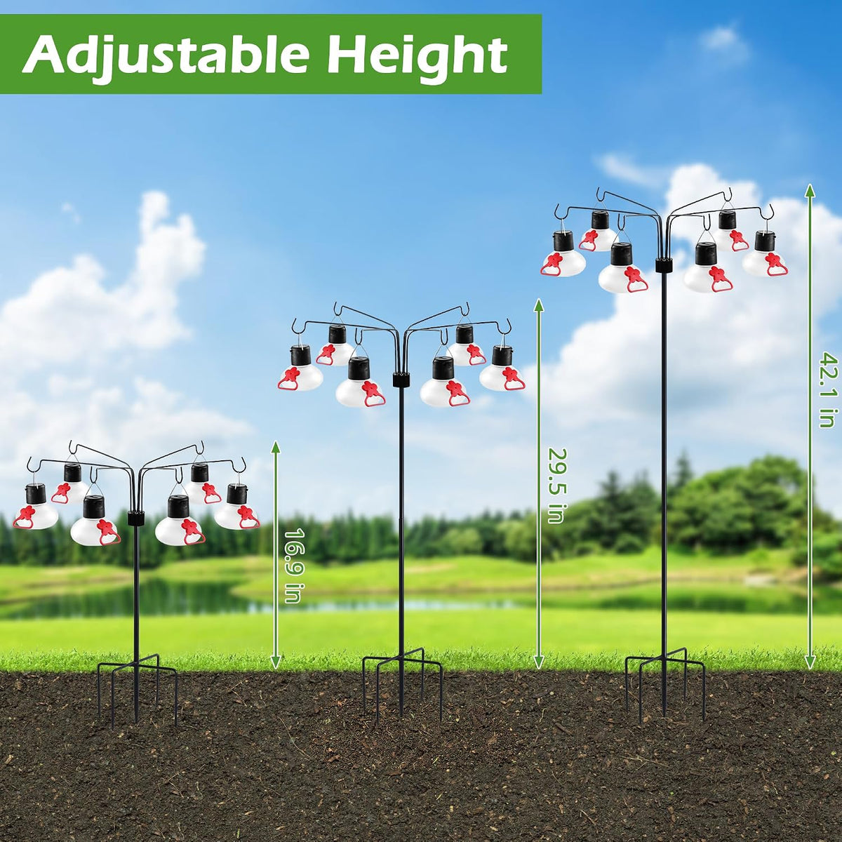 solar hummingbird feeders for outdoors decorative hummingbird feeders showing dimensions