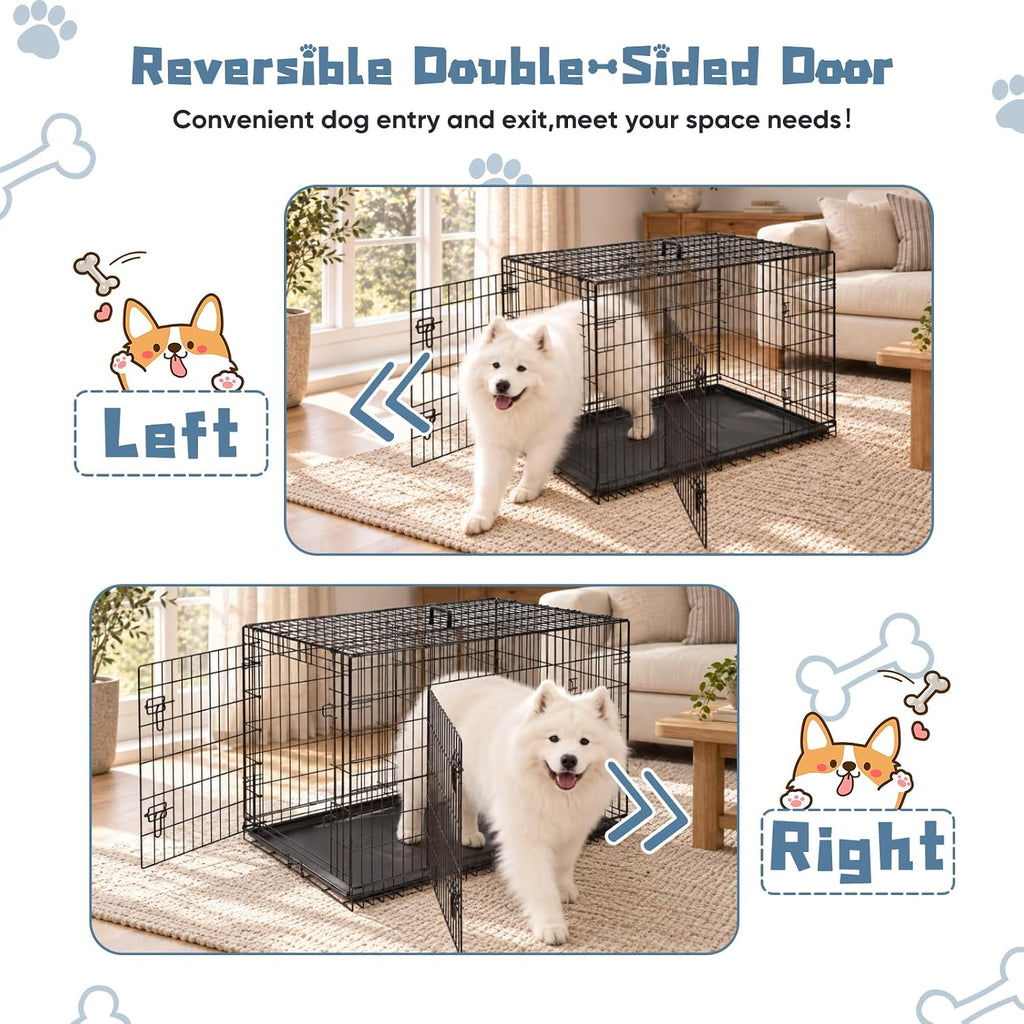 dumos 48 inch dog crate, puppy small medium, package contents