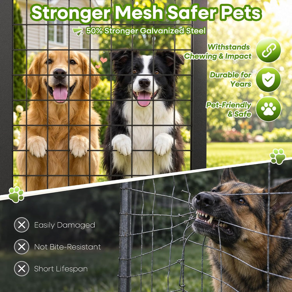 4x4 ft heavy duty outdoor dog kennel for, front angle view