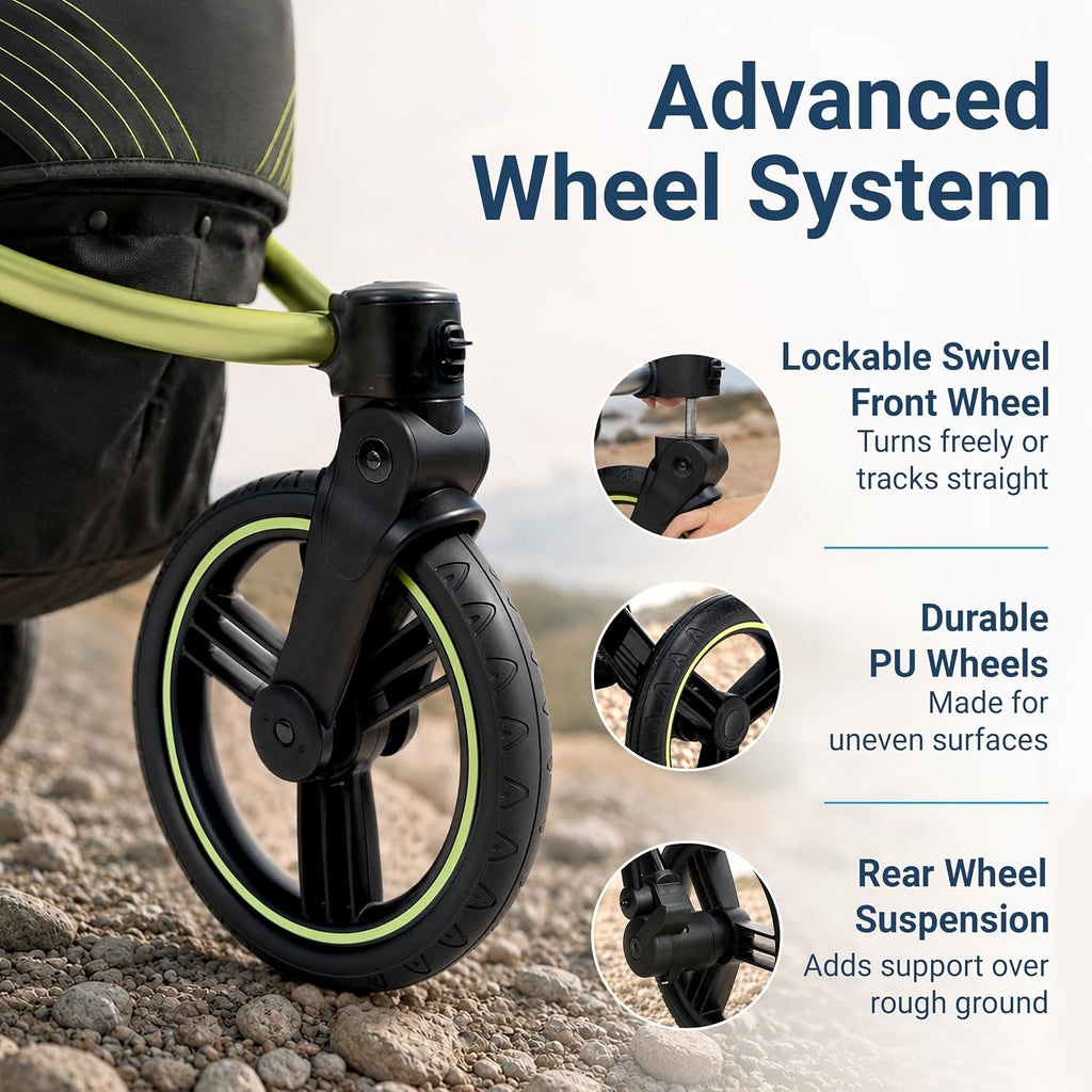 ibiyaya the beast pet jogging stroller for all, close-up detail