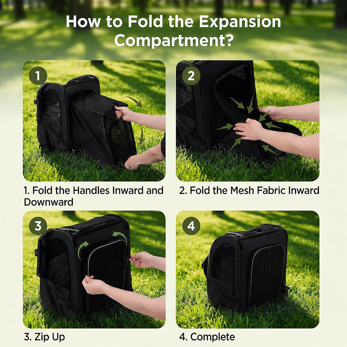 expandable cat backpack carrier airline approved pet travel showing dimensions