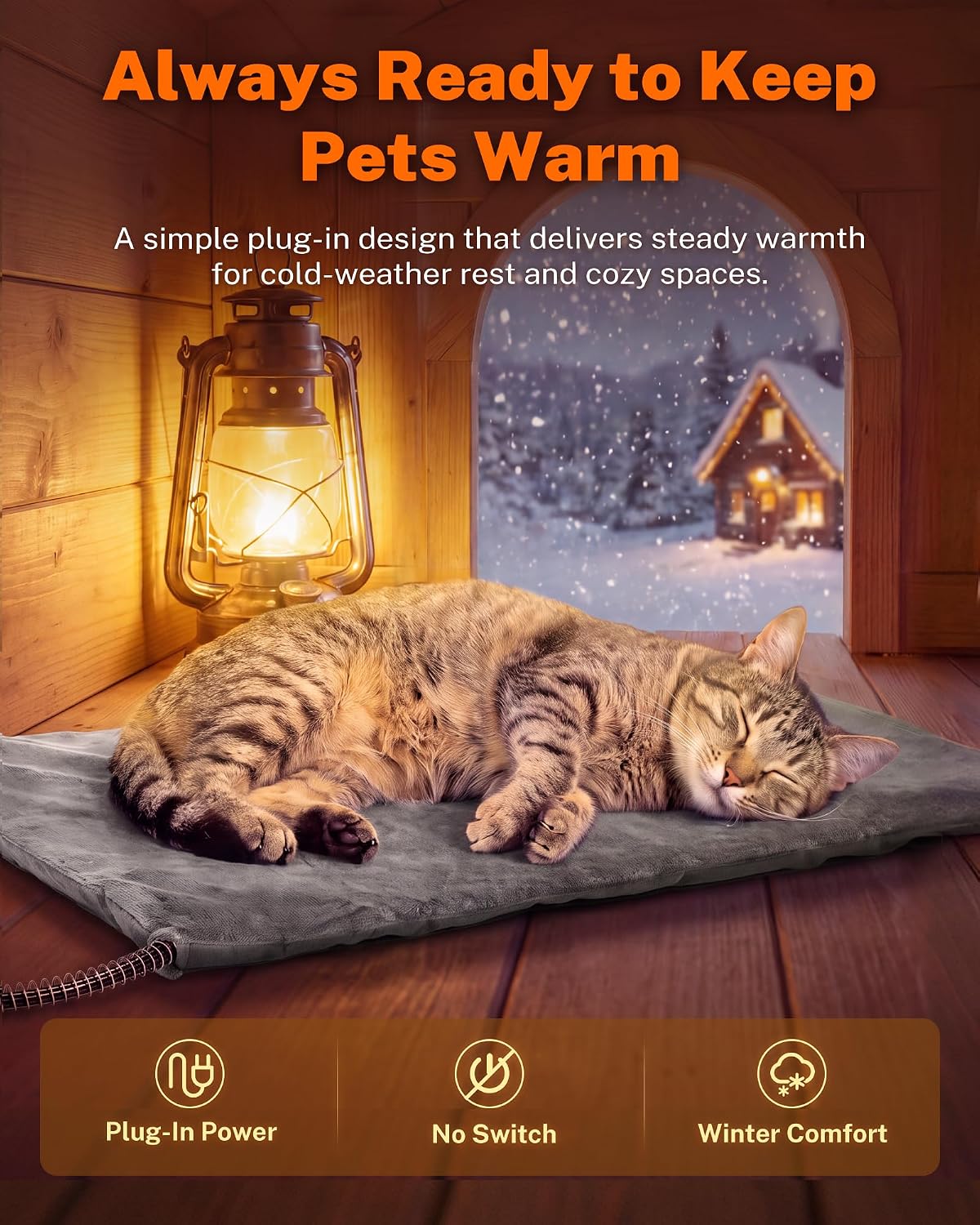 toozey outdoor pet heating pad for dogs &, front angle view