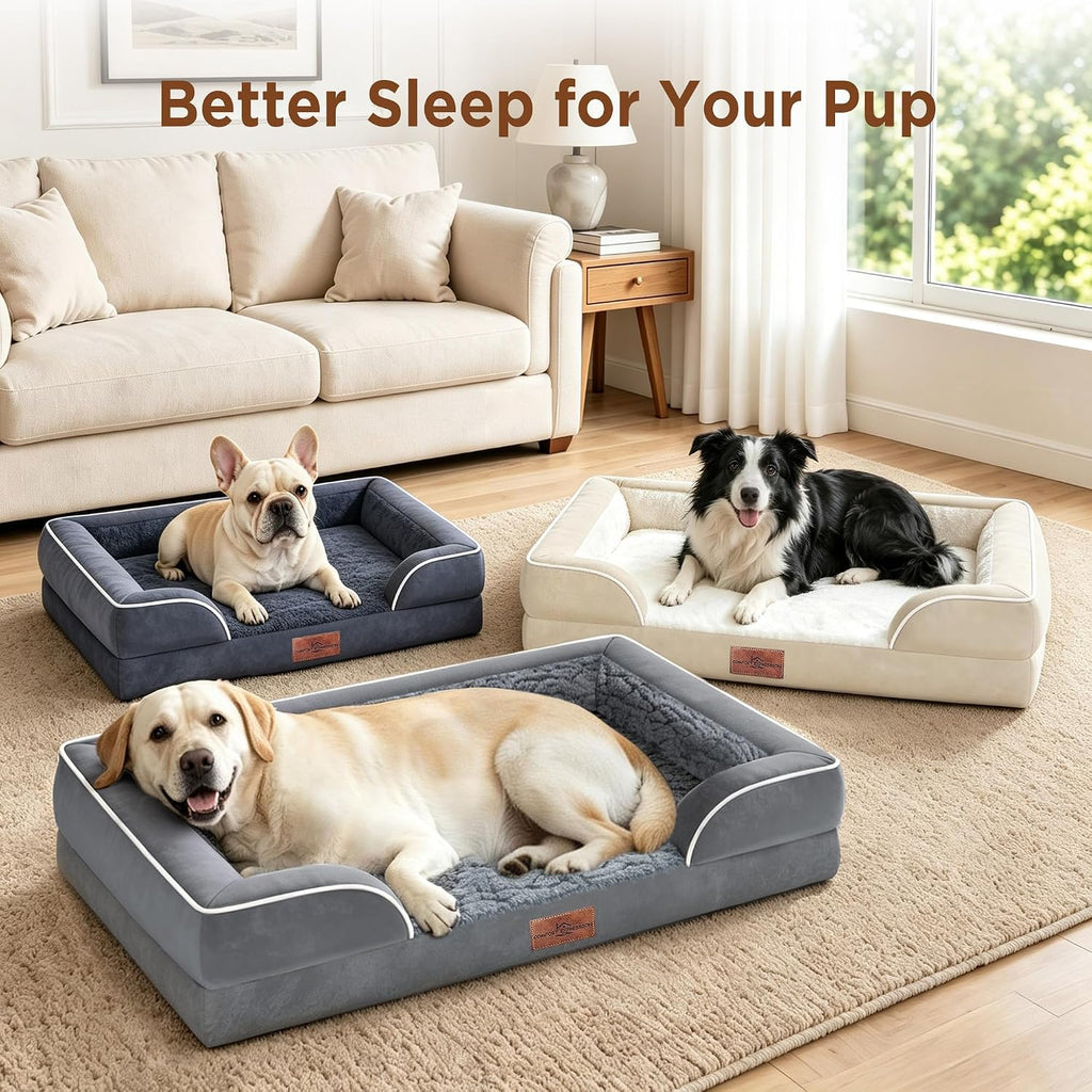 comfort expression waterproof orthopedic dog bed for extra, front angle view