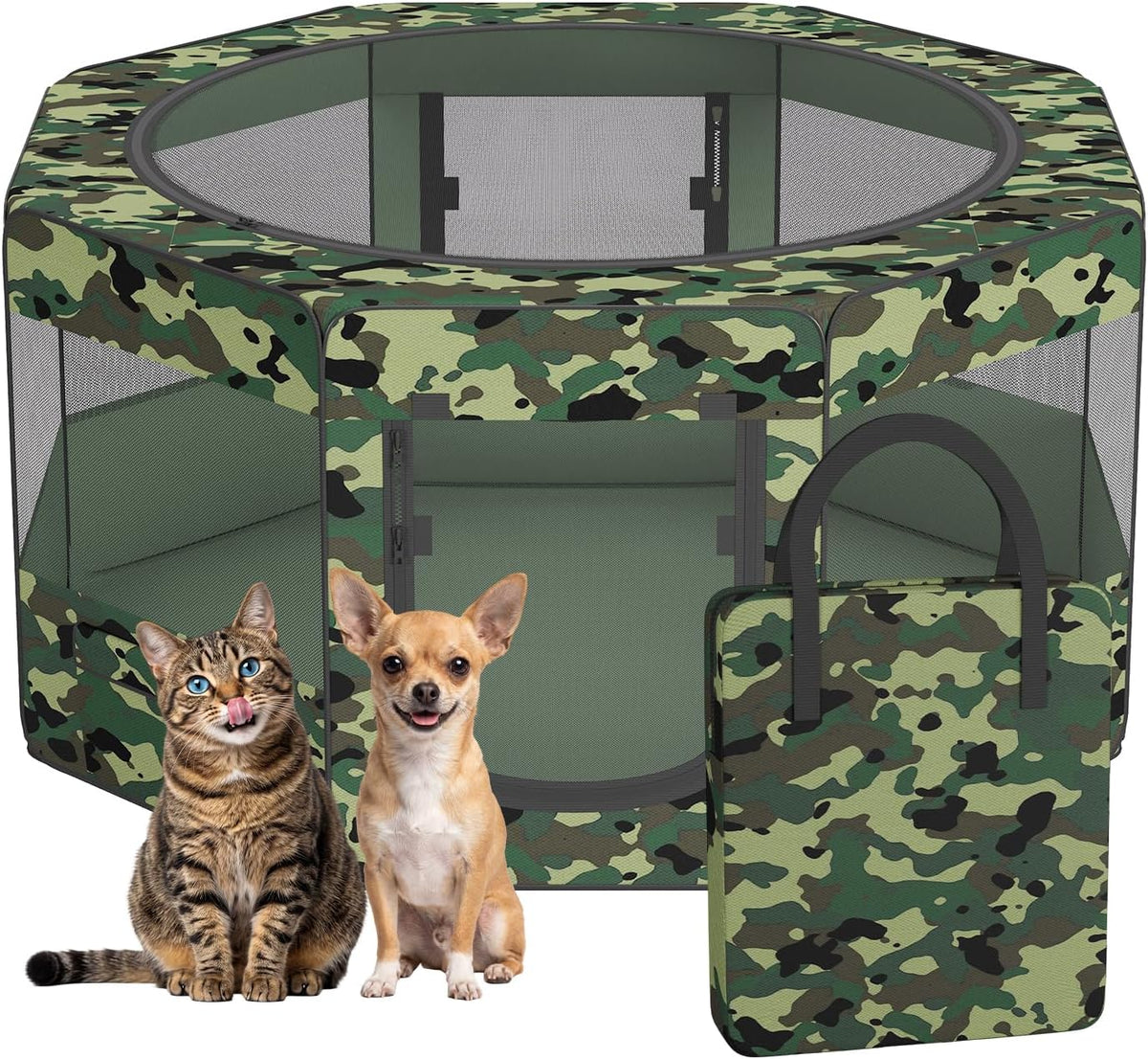 bestpet portable dog & cat playpen foldable enclosed, main product view