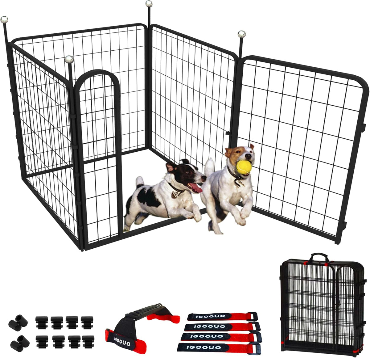 portable dog crates & playpen, 32'' metal pet, main product view