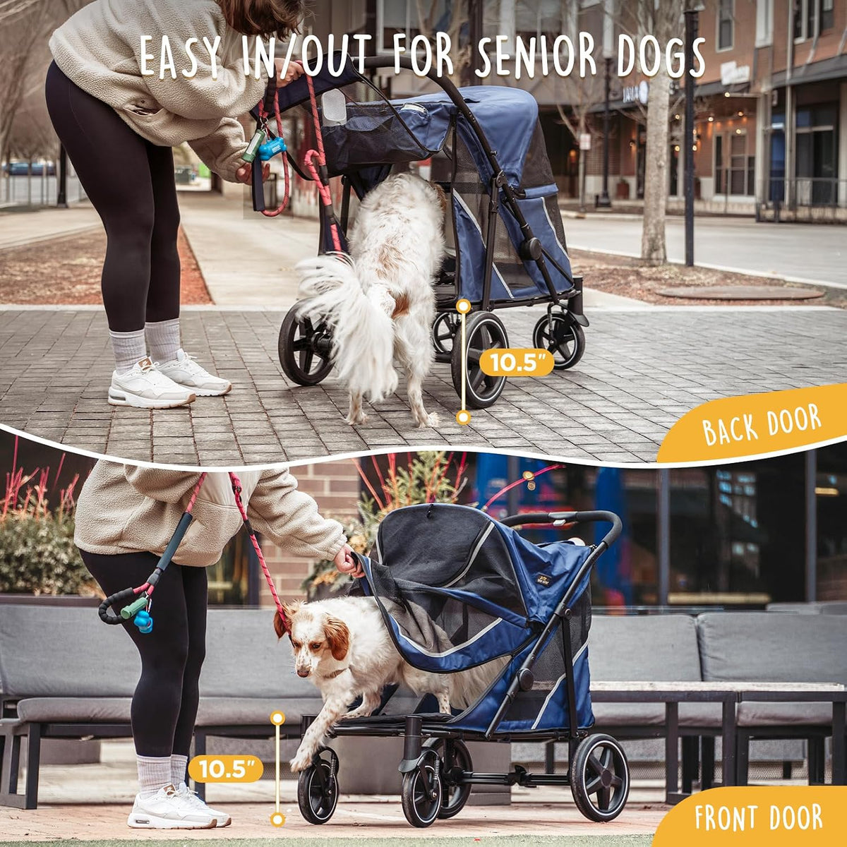 canine canyon all-terrain pet stroller for large & shown in use