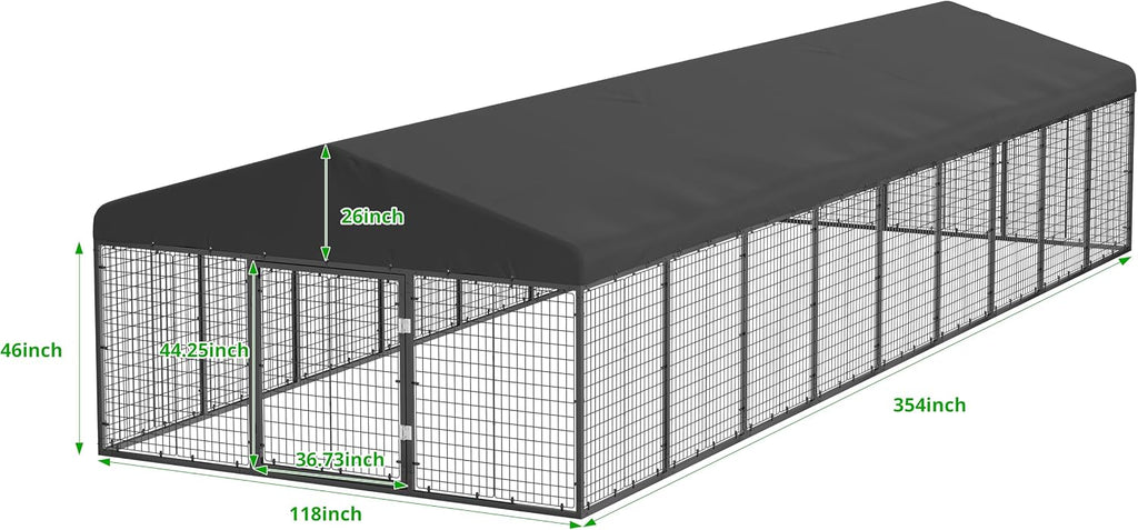 354" x 118" outdoor dog kennel steel ideal shown in use
