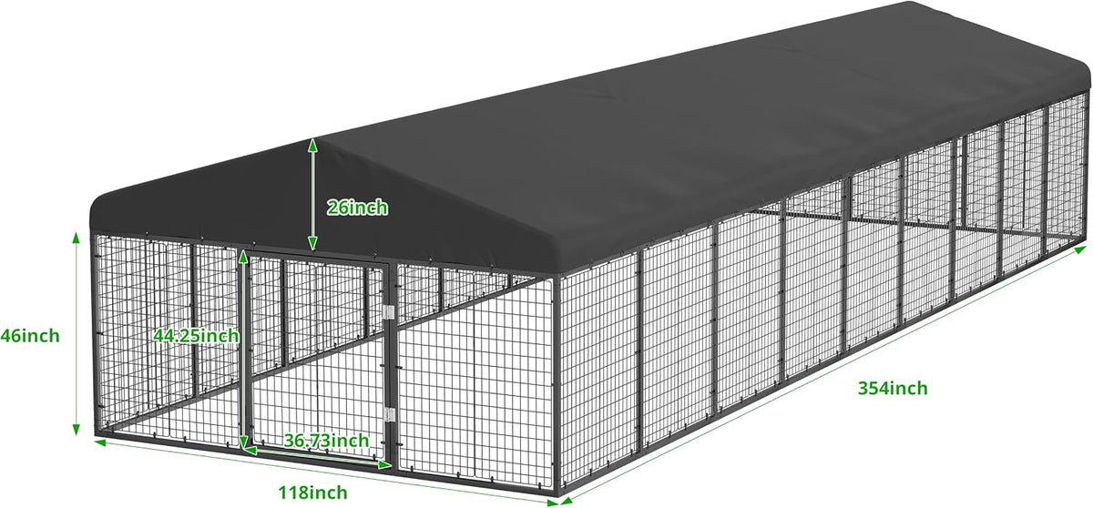 354" x 118" outdoor dog kennel steel ideal shown in use