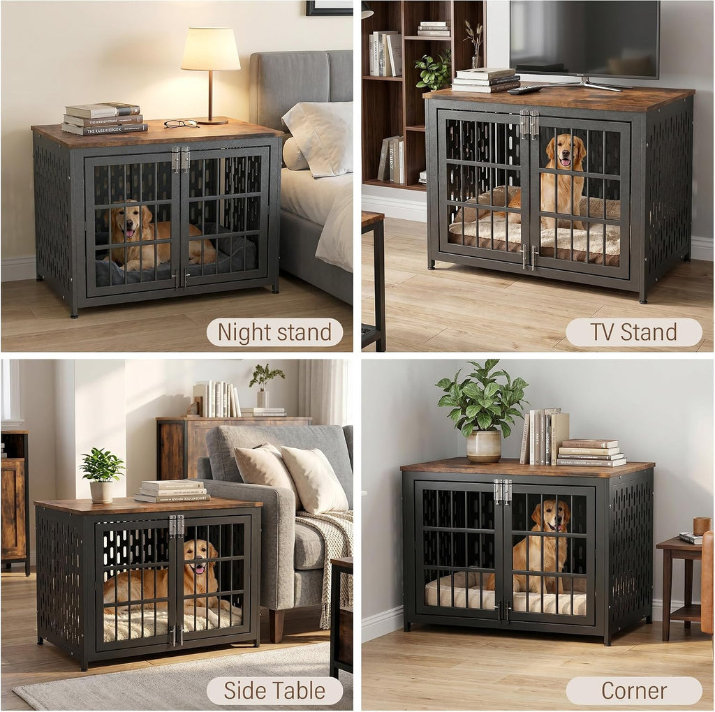 heavy duty dog crate furniture, decorative dog cage on a desk or shelf