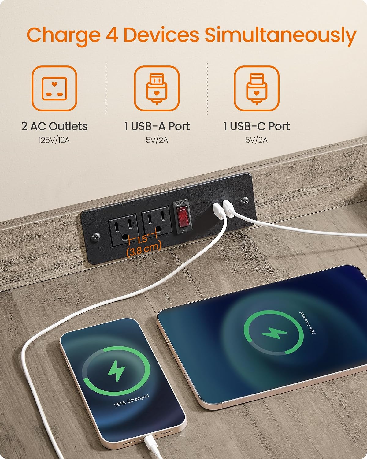 feandrea modern dog crate furniture, charging station, flip-up, close-up detail