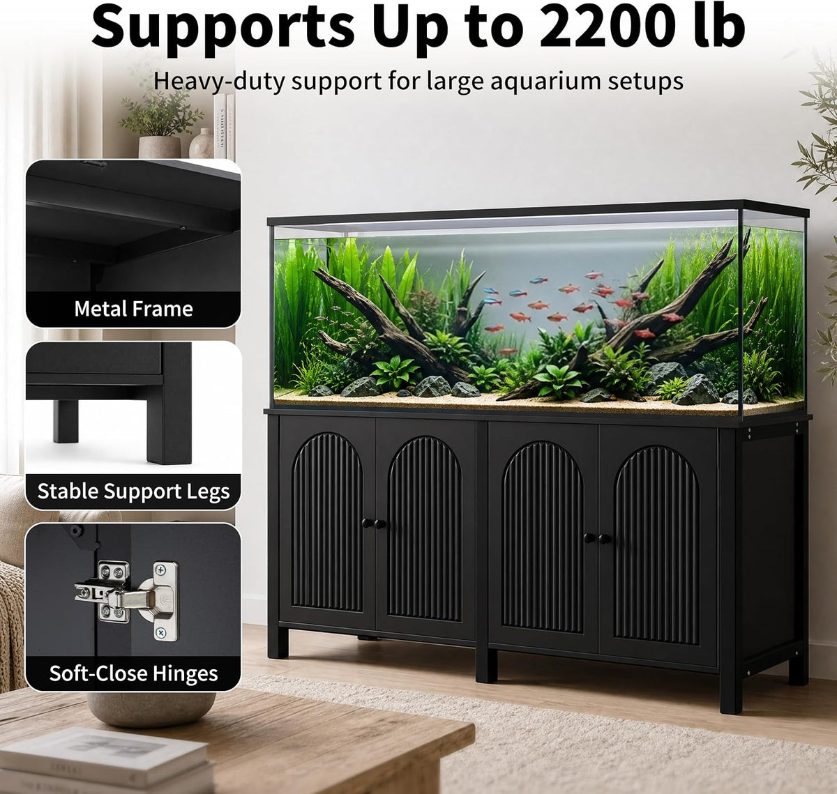 125-150 gal fish tank stand 60x24 tabletop aquarium shown in use