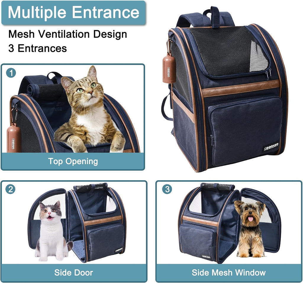 jespet pet backpack carrier for small dog, soft showing dimensions