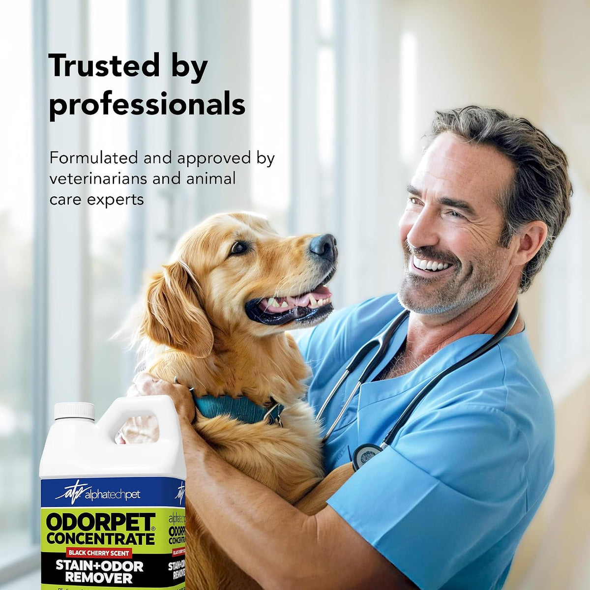 atp odorpet concentrated stain and odor remover, black, close-up detail