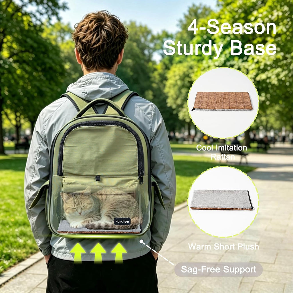cat carrier dog backpack carrier with anti-collapse bottom, side view