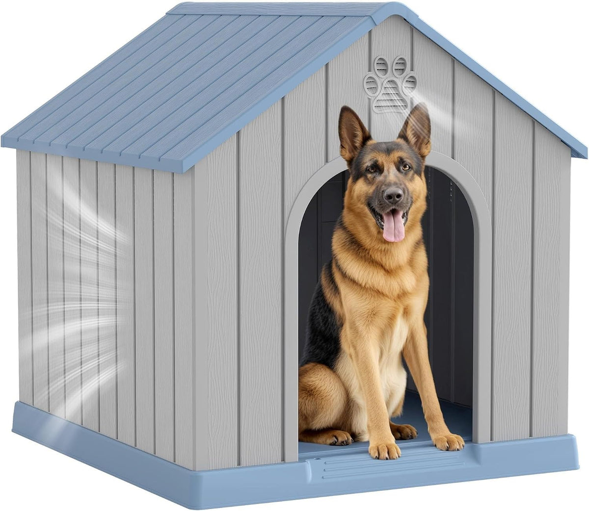 fancyango large dog house outdoor indoor for medium shown in use