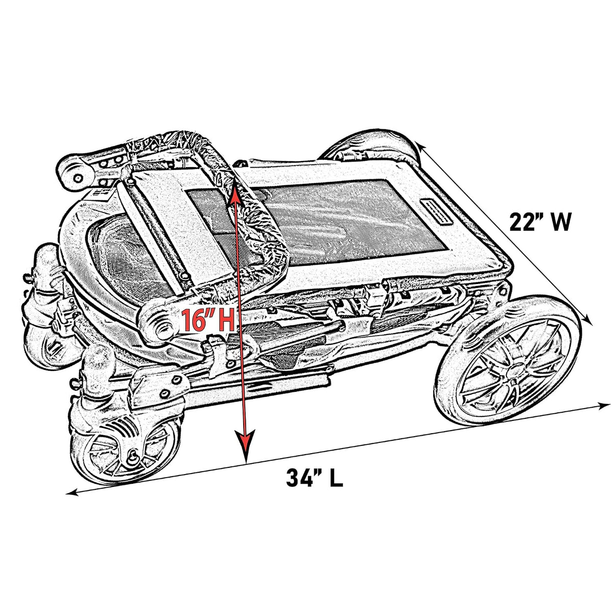 pet gear no-zip excursion pet stroller, graphite, side view