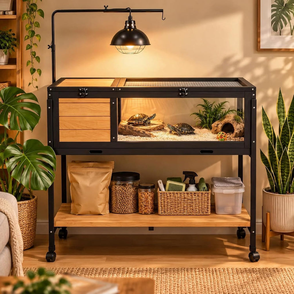 tortoise habitat turtle enclosure wooden tortoise house indoor, main product view
