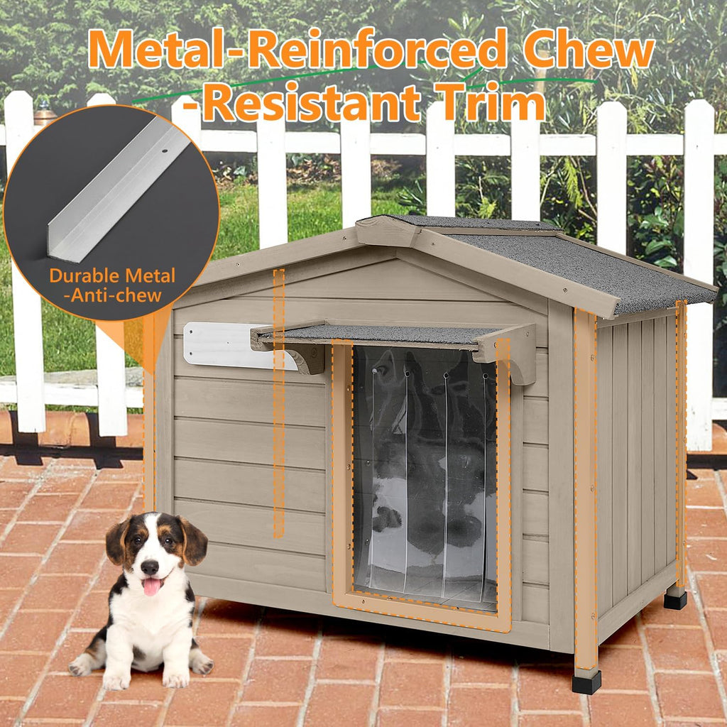 dog house outdoor with openable roof for small showing dimensions