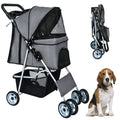 bestpet | 4-wheel foldable pet stroller | grey, main product view