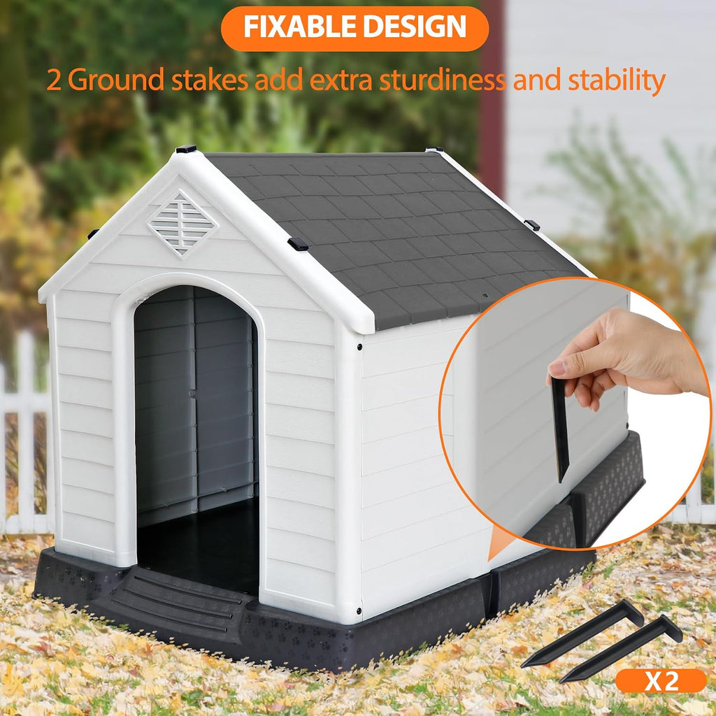 zeny plastic dog house - waterproof dog kennel, side view