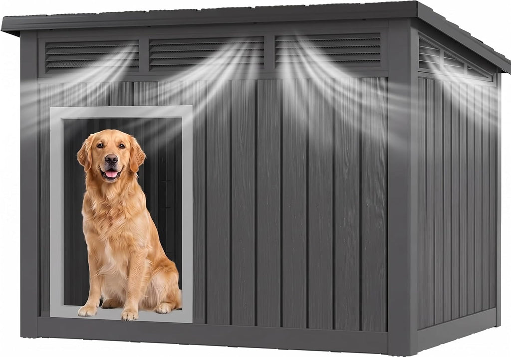rojik dog house outdoor for large dogs, black, main product view